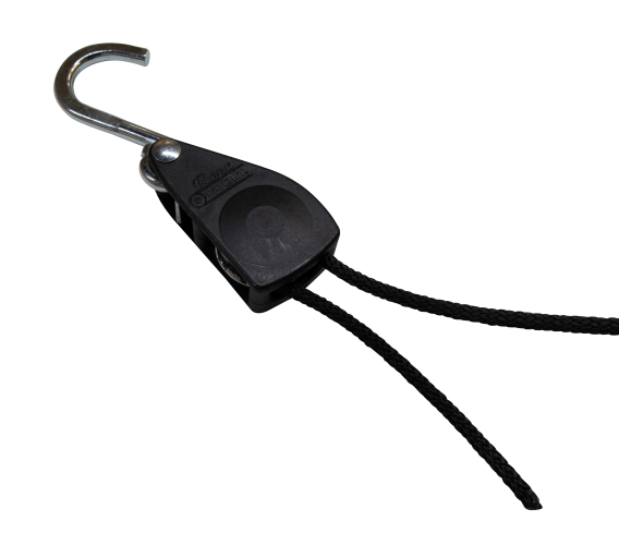 Black Plastic Adjustable Hooks f/Rubber Rope & Shock Cord (Fits 3/16 -  3/8 Cord)